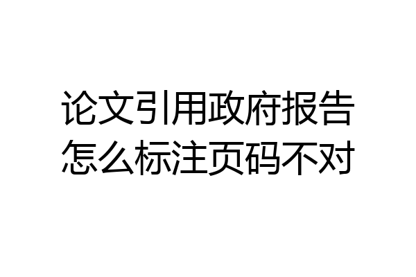 论文引用政府报告怎么标注页码不对