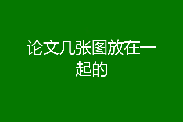 论文几张图放在一起的