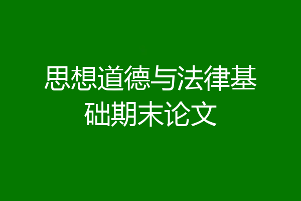 思想道德与法律基础期末论文