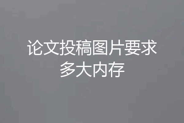 论文投稿图片要求多大内存