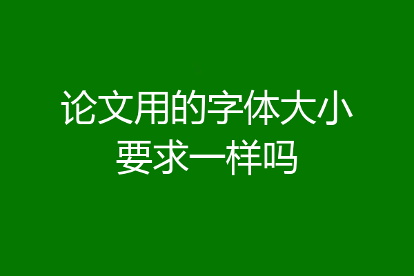 论文用的字体大小要求一样吗