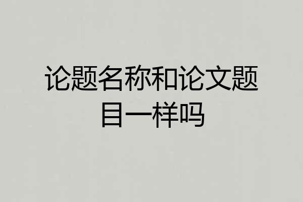 论题名称和论文题目一样吗