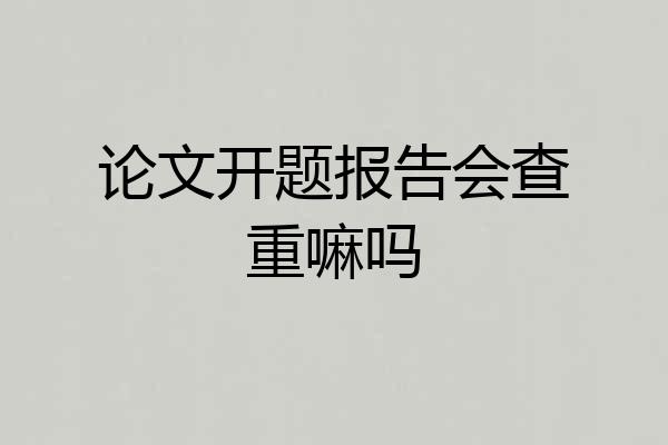 论文开题报告会查重嘛吗