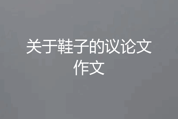 关于鞋子的议论文作文