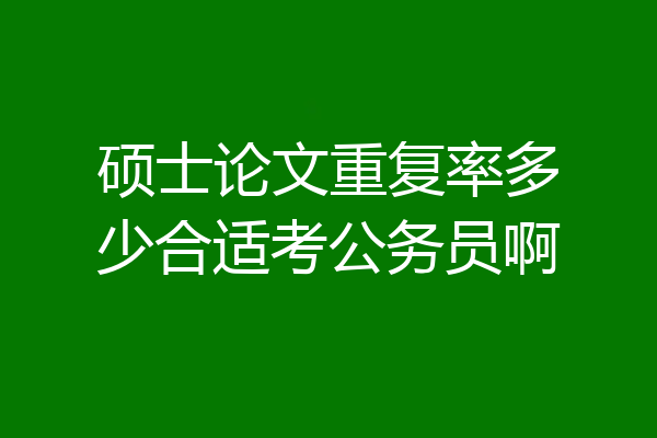 硕士论文重复率多少合适考公务员啊