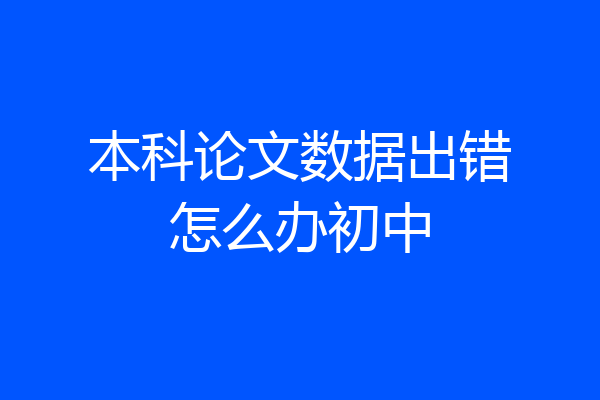 本科论文数据出错怎么办初中