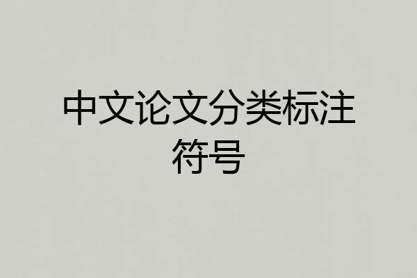 中文论文分类标注符号