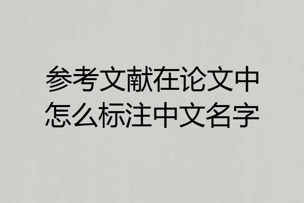 参考文献在论文中怎么标注中文名字