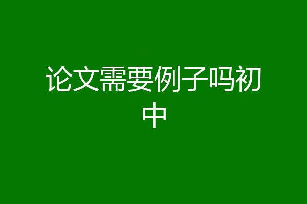论文需要例子吗初中