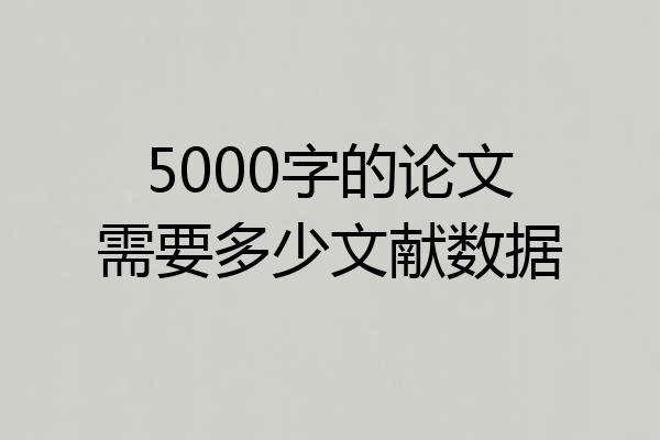 5000字的论文需要多少文献数据
