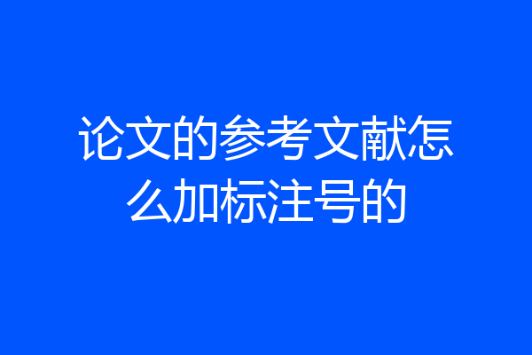 论文的参考文献怎么加标注号的