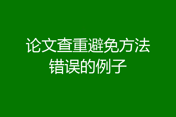 论文查重避免方法错误的例子