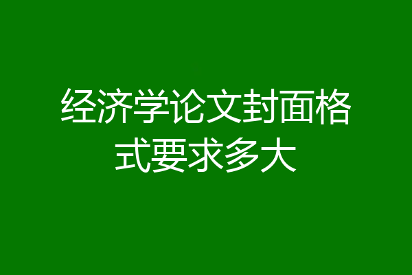 经济学论文封面格式要求多大