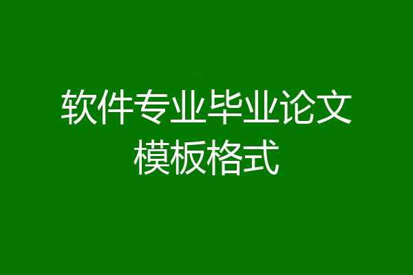 软件专业毕业论文模板格式