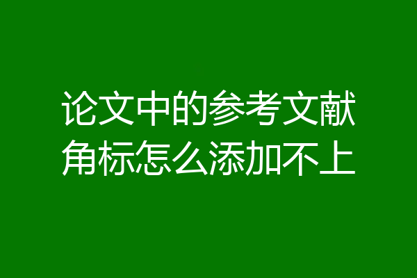 论文中的参考文献角标怎么添加不上