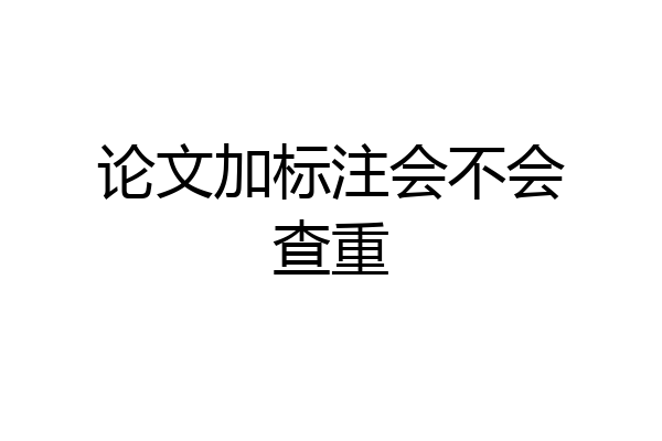 论文加标注会不会查重