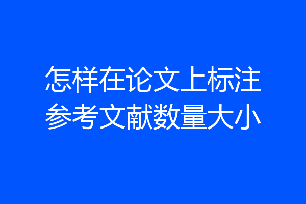 怎样在论文上标注参考文献数量大小