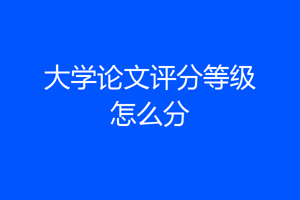 大学论文评分等级怎么分