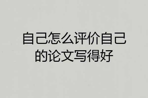自己怎么评价自己的论文写得好