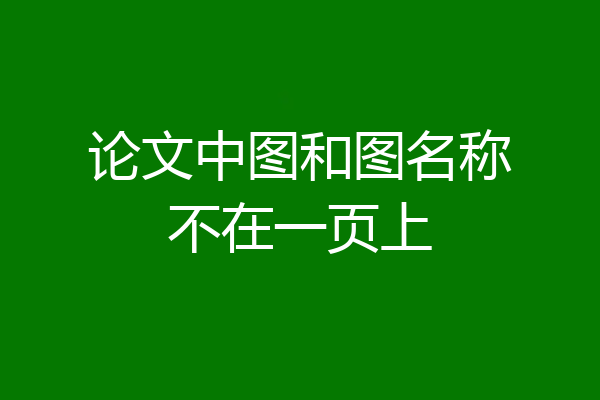 论文中图和图名称不在一页上