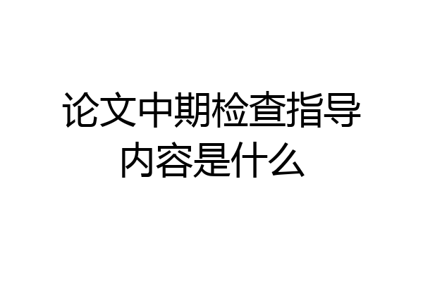 论文中期检查指导内容是什么