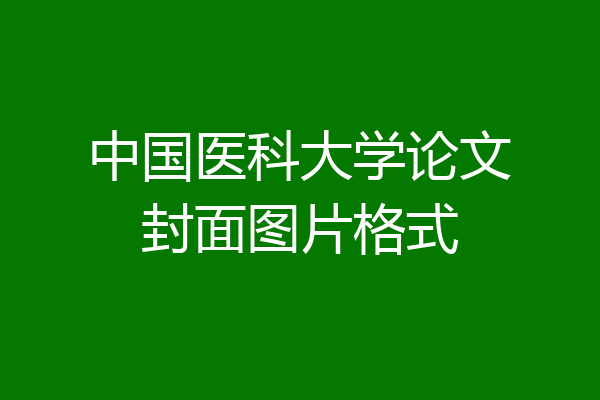 中国医科大学论文封面图片格式