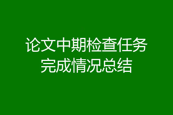 论文中期检查任务完成情况总结