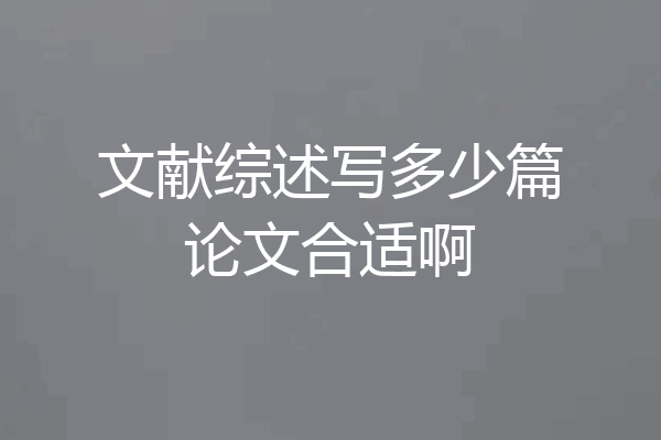 文献综述写多少篇论文合适啊