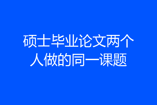硕士毕业论文两个人做的同一课题