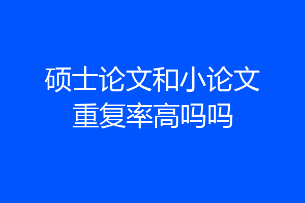 硕士论文和小论文重复率高吗吗