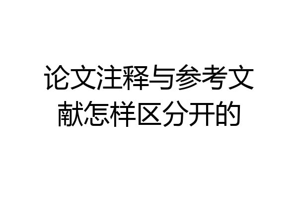 论文注释与参考文献怎样区分开的
