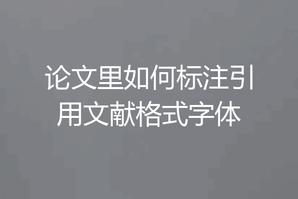 论文里如何标注引用文献格式字体