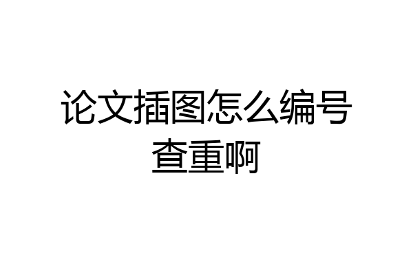 论文插图怎么编号查重啊