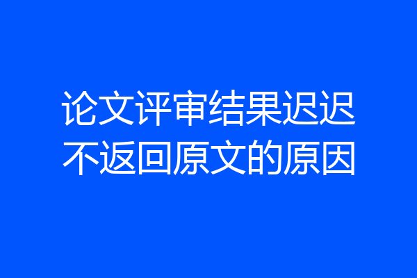 论文评审结果迟迟不返回原文的原因