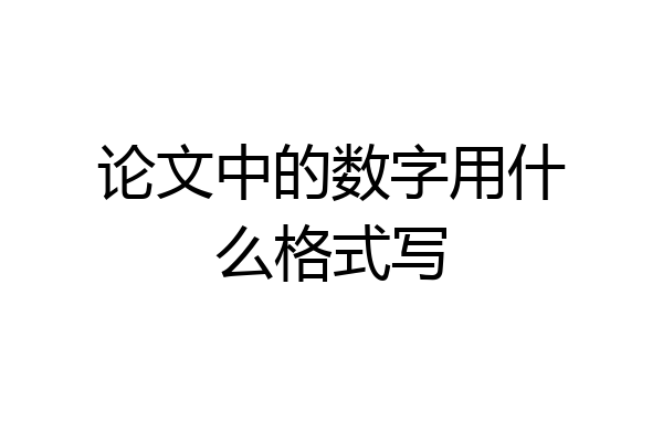 论文中的数字用什么格式写