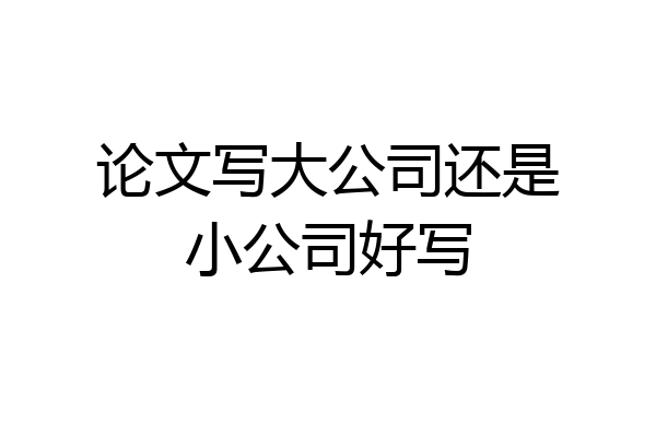 论文写大公司还是小公司好写