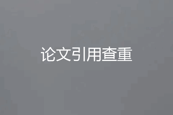 论文引用查重