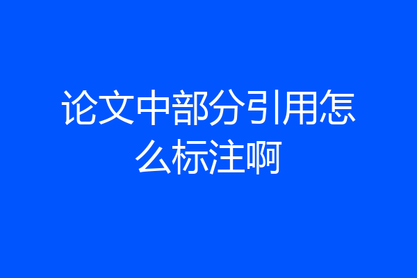 论文中部分引用怎么标注啊