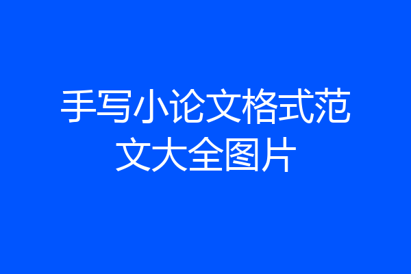 手写小论文格式范文大全图片