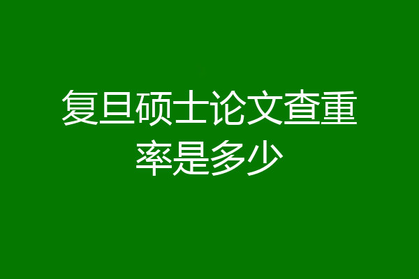 复旦硕士论文查重率是多少