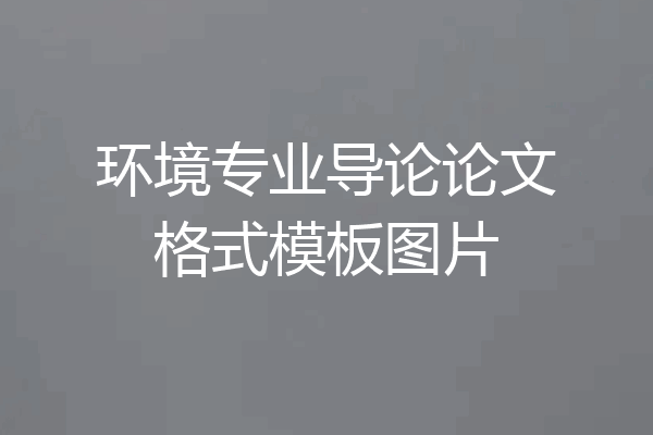 环境专业导论论文格式模板图片