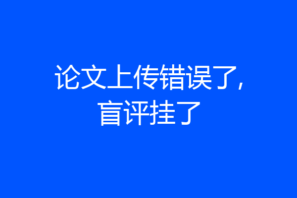 论文上传错误了,盲评挂了