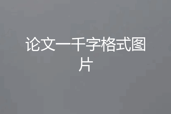 论文一千字格式图片