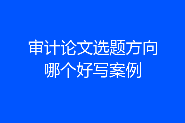 审计论文选题方向哪个好写案例