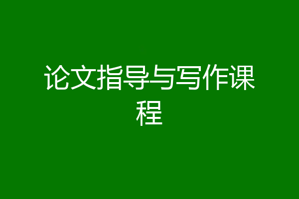 论文指导与写作课程