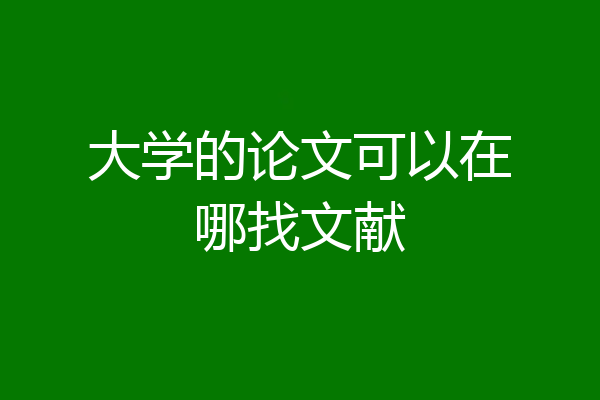 大学的论文可以在哪找文献
