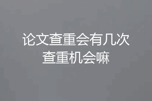 论文查重会有几次查重机会嘛