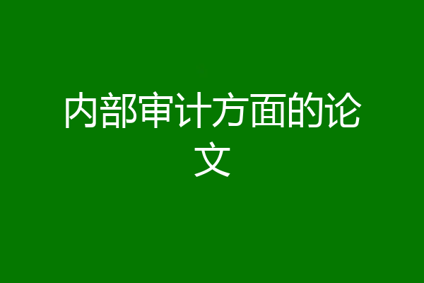 内部审计方面的论文