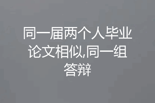 同一届两个人毕业论文相似,同一组答辩
