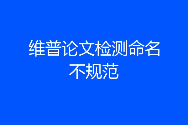 维普论文检测命名不规范